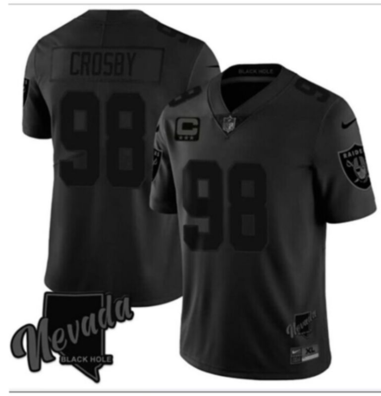 Men Las Vegas Raiders #98 Maxx Crosby Nike Black city edition game NFL 2024 Jersey->oakland raiders->NFL Jersey